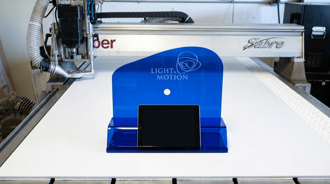 Restored view of the blue acrylic display shown in Acrylonics’ official project gallery
